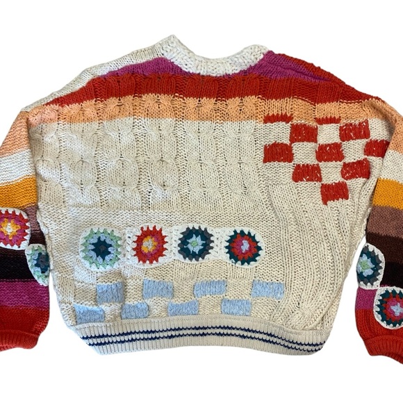 NWT Free People Clear Skies Cardigan in Cream Combo Size XS and M - Picture 7 of 15